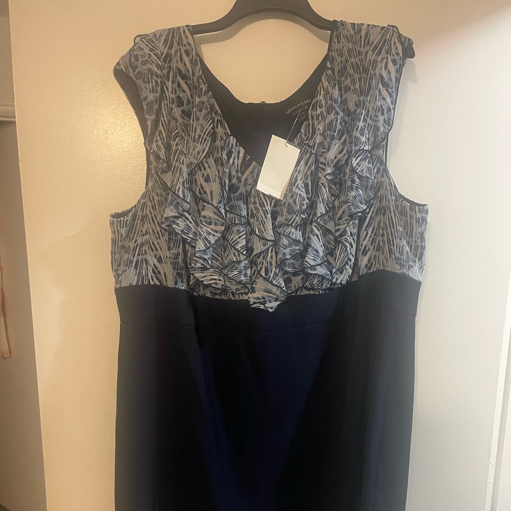 Blue Floral Connected Woman Dress